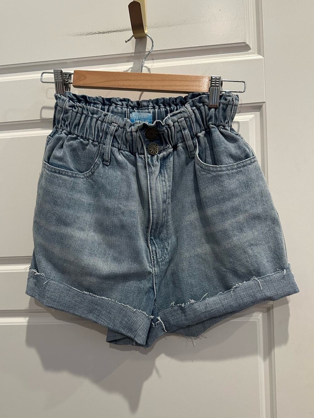 Show Me Your MuMu S/M Paper Bag Denim Shorts High Rise Boho Western Festival